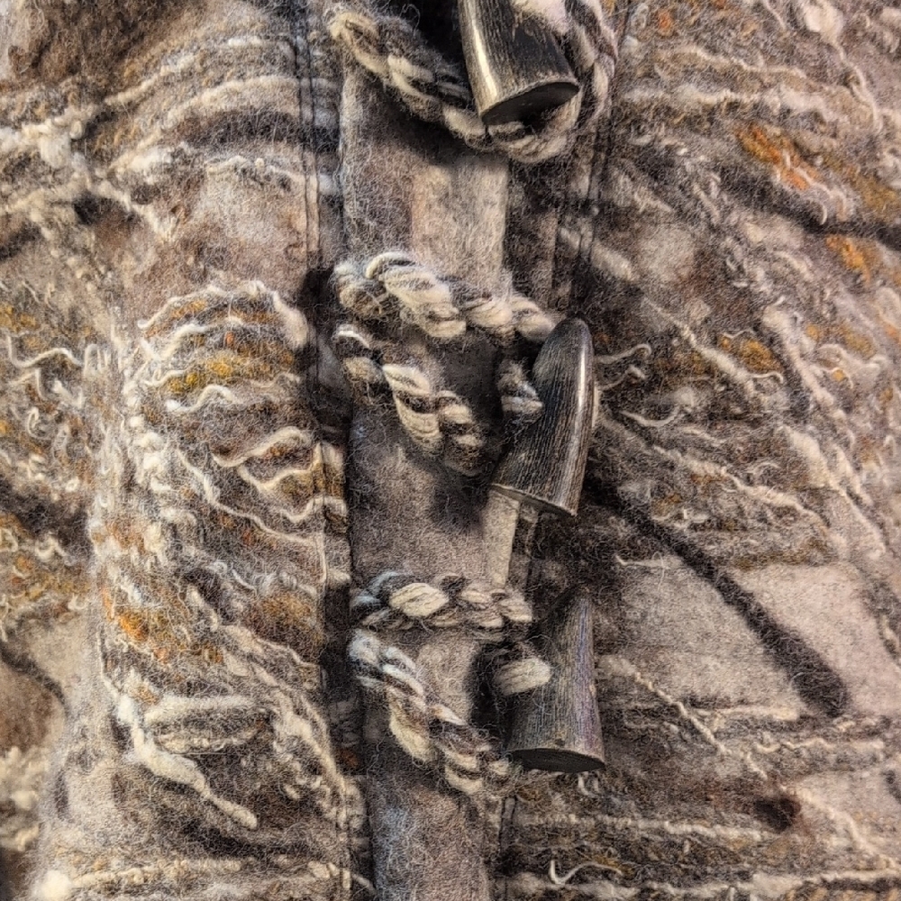 Stylish Knit Multi Textured Coat Made In Ireland - Picture 6 of 9